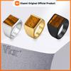 Vnox Roestvrij Staal Tijgeroog Ring voor Mannen Hem, Natuursteen Vierkante Zegelring 14 mm Breed Maat 7-12, 2026 Mode Sieraden Cadeau