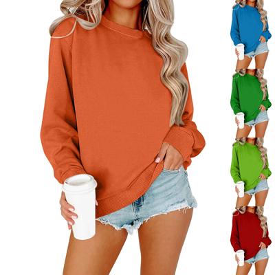 Women Autumn Winter Tops Women's Long Sleeve Sweatshirt Casual Crewneck Loose Fit Pollover Fleece Tops