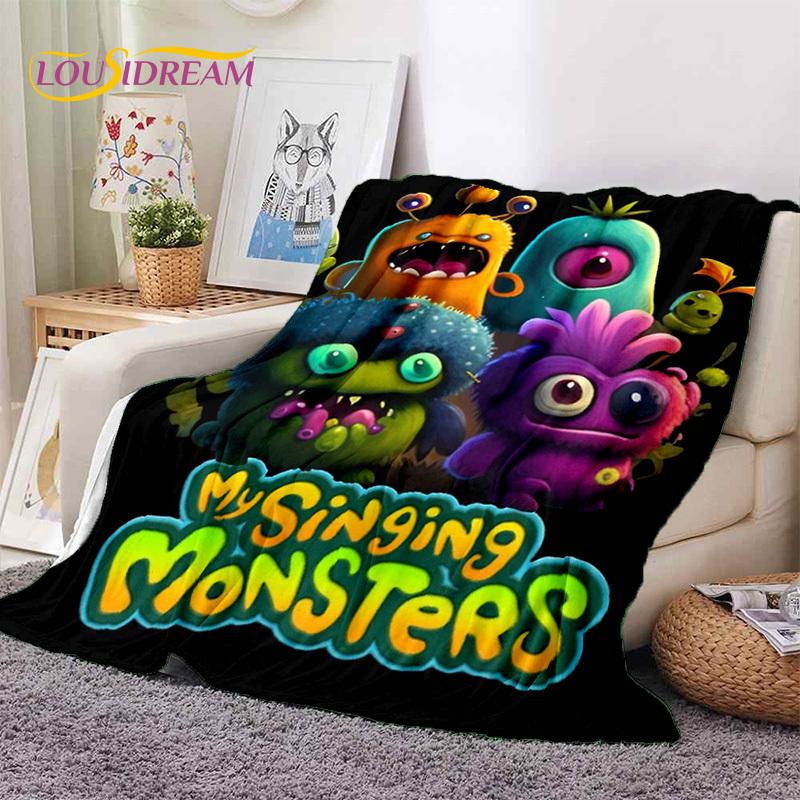 Game My Singing Monsters Cartoon Soft Blankets,Keep Warm Throw Blanket Comfortable Blanket for Picnic Beds Sofa Home Bedroom Kid