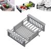 Extend Kitchen Sink Drain Basket Stainless Steel Multi-functional Extender Basket for Vegetables Portable