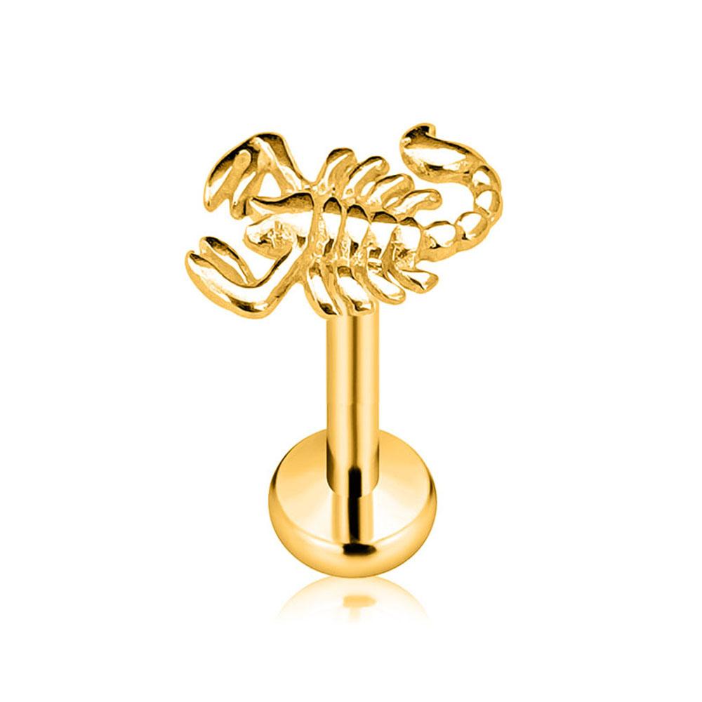 ASTM F136 G23 Titanium Snake Bee Drop Threadless Piercing Moon Cross Push In Labret Stud Flower Leaf Pin Daith Conch Earring 16G