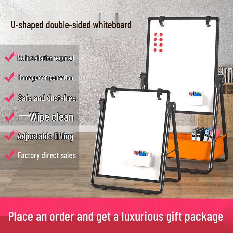 Foldable Double-Sided Magnetic Whiteboard with Mobile Stand for Home, Children's Teaching, and Conferences