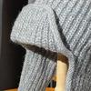 Women Knitting Hat Lace-up Solid Color Ear Protection Winter Elastic Hat Cold Weather Windproof Lei Feng Hat