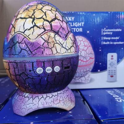 LED Dinosaur Egg Starry Sky Projector Lamp with Bluetooth Nebula Music – Christmas Atmosphere Night Light