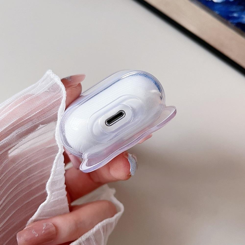 3D Bow Wave Earphone Case for AirPods 1 2 Case Pink Floral Girls Cover for AirPods Pro 3 2 Wireless Box With Keychain