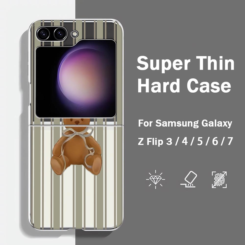 

Bow-tie Bear Phone Case For Samsung Galaxy ZFlip7 ZFlip6 ZFlip5 ZFlip4 ZFlip3 For Samsung ZFlip 7 6 5 4 3 Case Funda Cover Galaxy Z Flip3