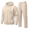 Men's Loose Fit Hooded Tracksuit Set with Straight Leg Pants for Fall Winter