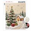 Christmas Frameless Pearl Painting Kit Snowy Tree Bead Art Canvas Elegant Wall Decor Relaxing Handmade Craft Gift Cozy Winter Home Accent