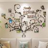 DecorSmart Antlers Family Tree Wall Decor for Living Room, 3D Removable Picture Frame Collage DIY Acrylic Stickers with Deer Head and Quote Family