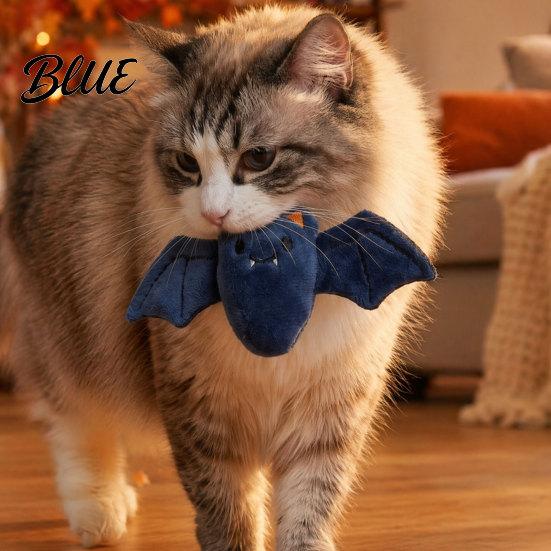 Plush Cat Toy Halloween Theme Toy Soft Ghost Bat Pumpkin Cute Holiday Pet Photography Props Stuffed Chew for Indoor Cats Boredom Relief