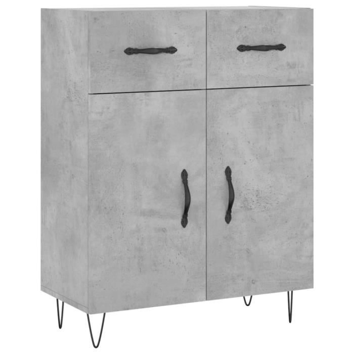 VidaXL Buffet gris béton 69,5x34x90 cm bois d'ingénierie 827976