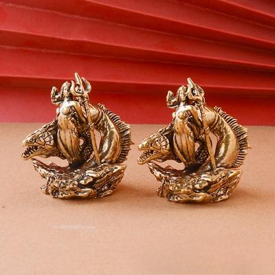 Retro Brass Queen Medusa Ornaments Figurines Ancient Greek Snake Women's Crafts Home and Office Desktop Ornaments