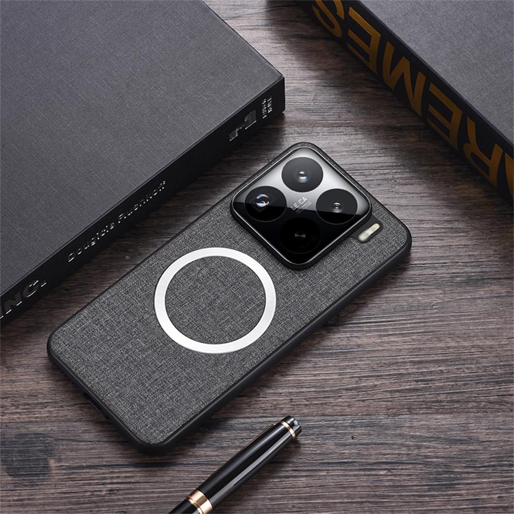 For  For Xiaomi 14T Pro Clothing Design Hard PC Case,Anti-Shock PU Leather Hard Case With Magnetic For Xiaomi Mi 1T Pro