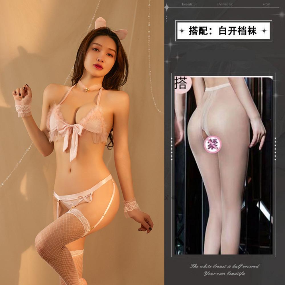 Sexy Lingerie Three-point Pussy Uniform Sexy Hot Temptation Crotch Free One-piece Pajamas Passion Suit