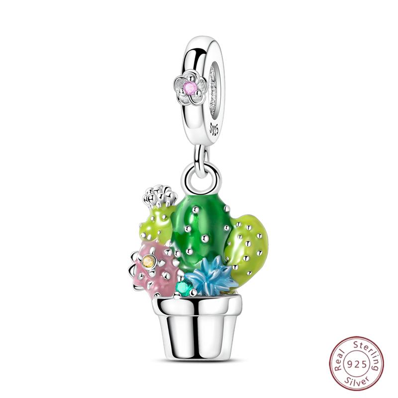 Copper Beaded Four Leaf Clover Lucky Shiny Zirconia For Original 3Mm Bracelet Women Fine Jewelry