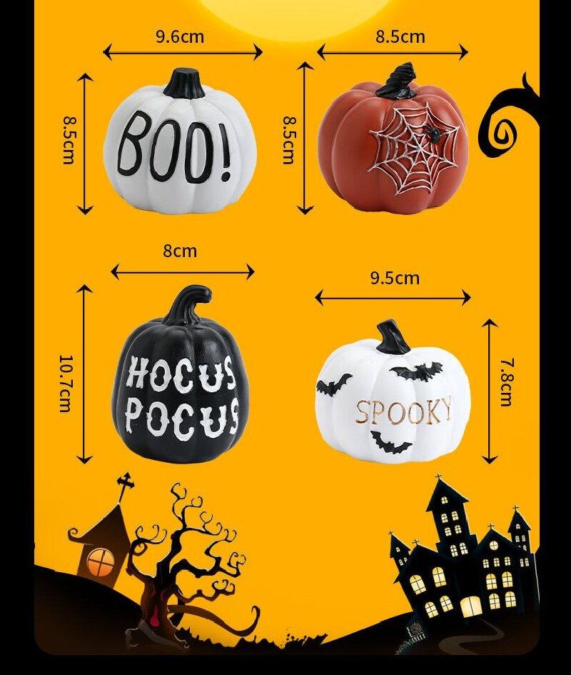 Halloween Pumpkin Resin Ornaments Table Decoration Garden Scary Atmosphere Decorative Props Fall Thanksgiving Harvest Home Decor