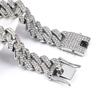 New Hip Hop Shiny Cuban Link Chain Necklace Women Men Silver Color Rhinestone Iced Out Cuban Chain Punk Jewelry Necklace Gift