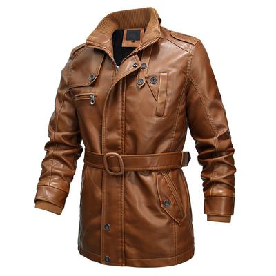 Men's Locomotive Washed Leather Jacket PU Leather Jacket European and American Large Size Fat Guy Foreigner Jacket