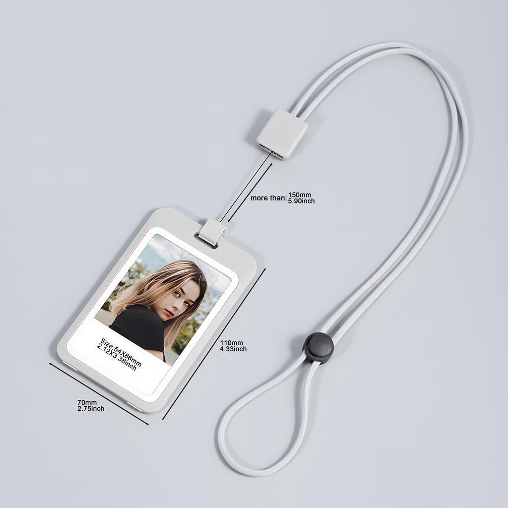 2D ID Card with A Double-Sided Display and Lanyard, Featuring A Retractable Badge Holder, Suitable for Employee Identification, Work Badges