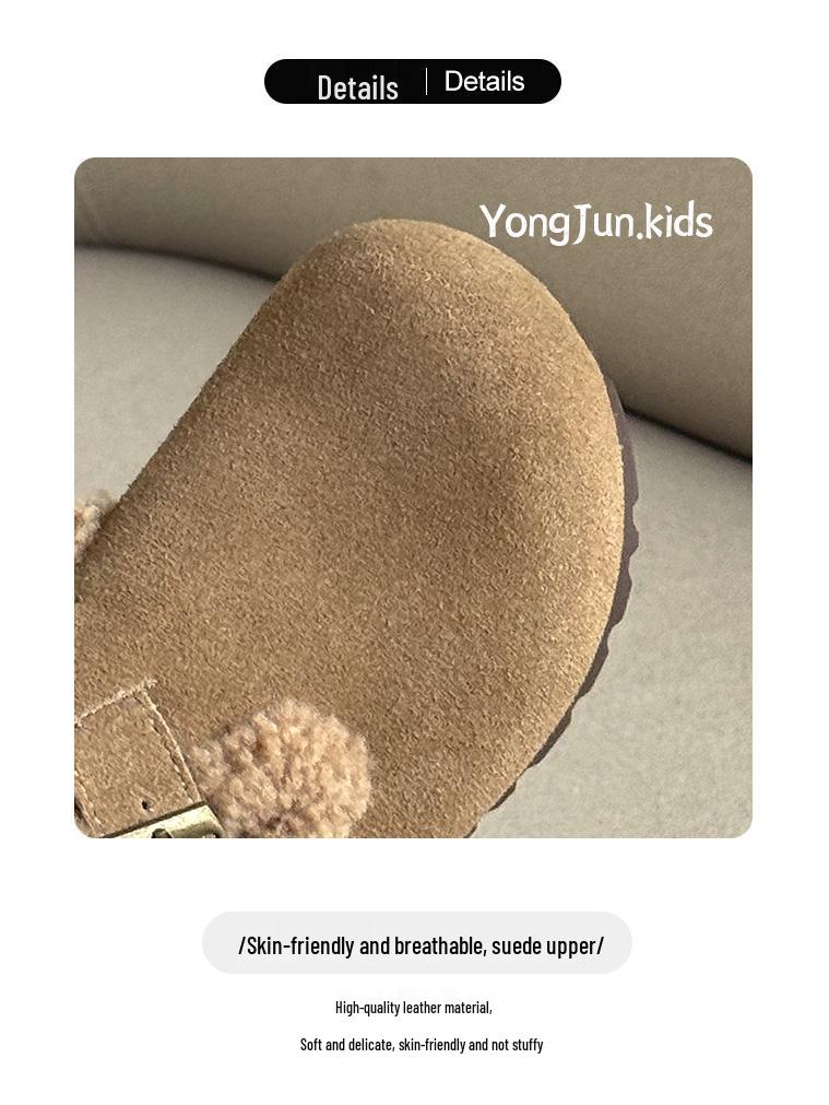 2025 Winter Kids' Birkenstock Soft Sole Moccasins: Trendy, Warm Cotton Shoes for Boys and Girls