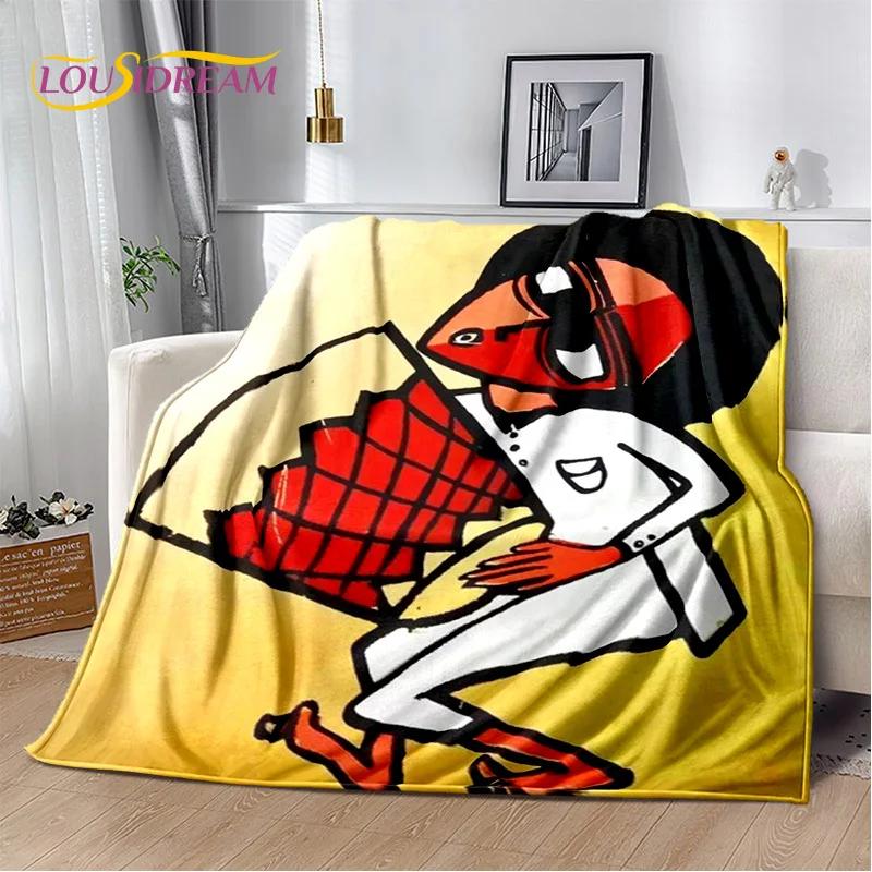 Classics Cartoon Africa Ethiopian Painting Art Blanket,Soft Throw Blanket for Home Bedroom Bed Sofa Picnic Office Travel Cover