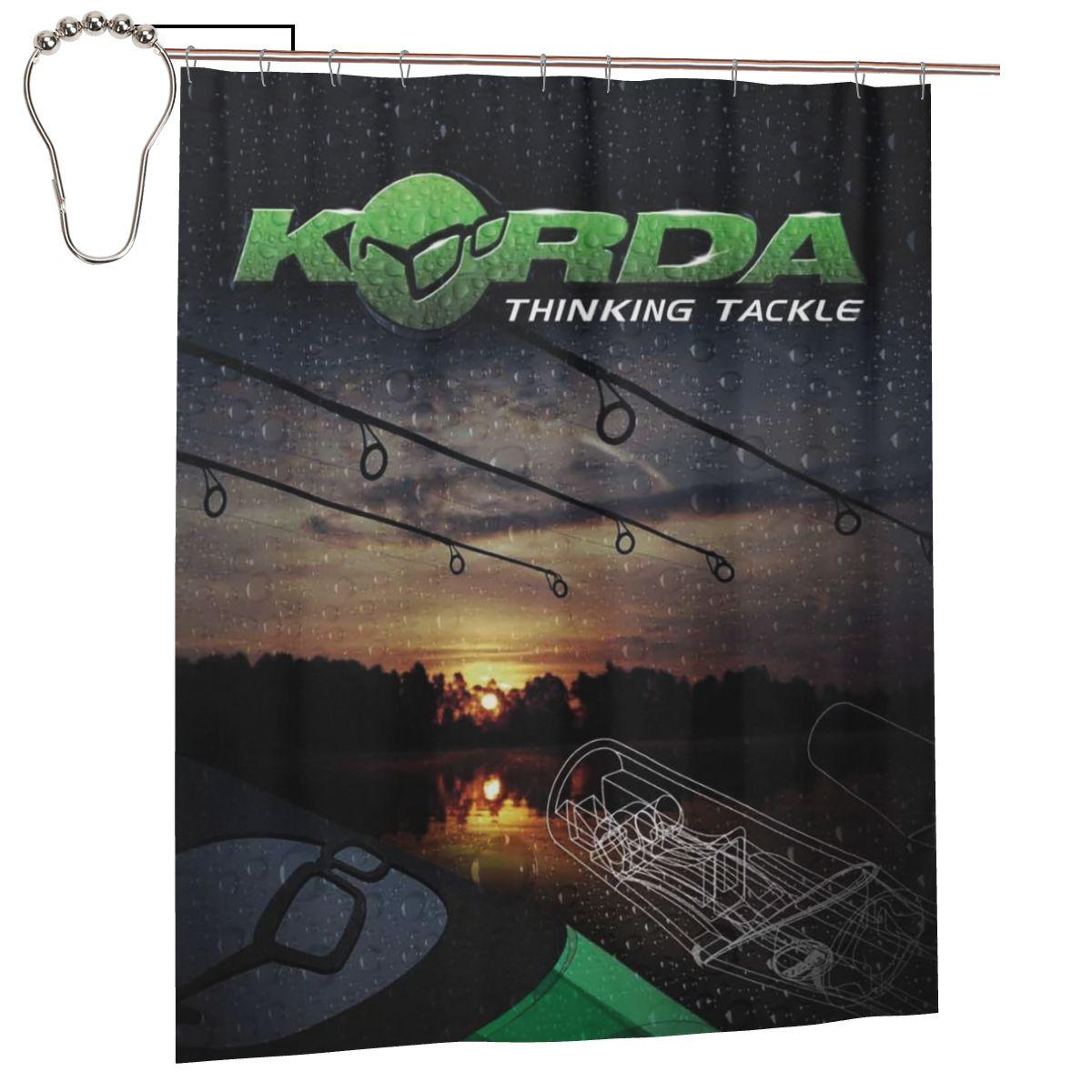 

Korda Fishing Logo Shower Curtain Bathroom Polyester Waterproof Bath Curtains With Hooks W60H190(CM)-1 Pcs