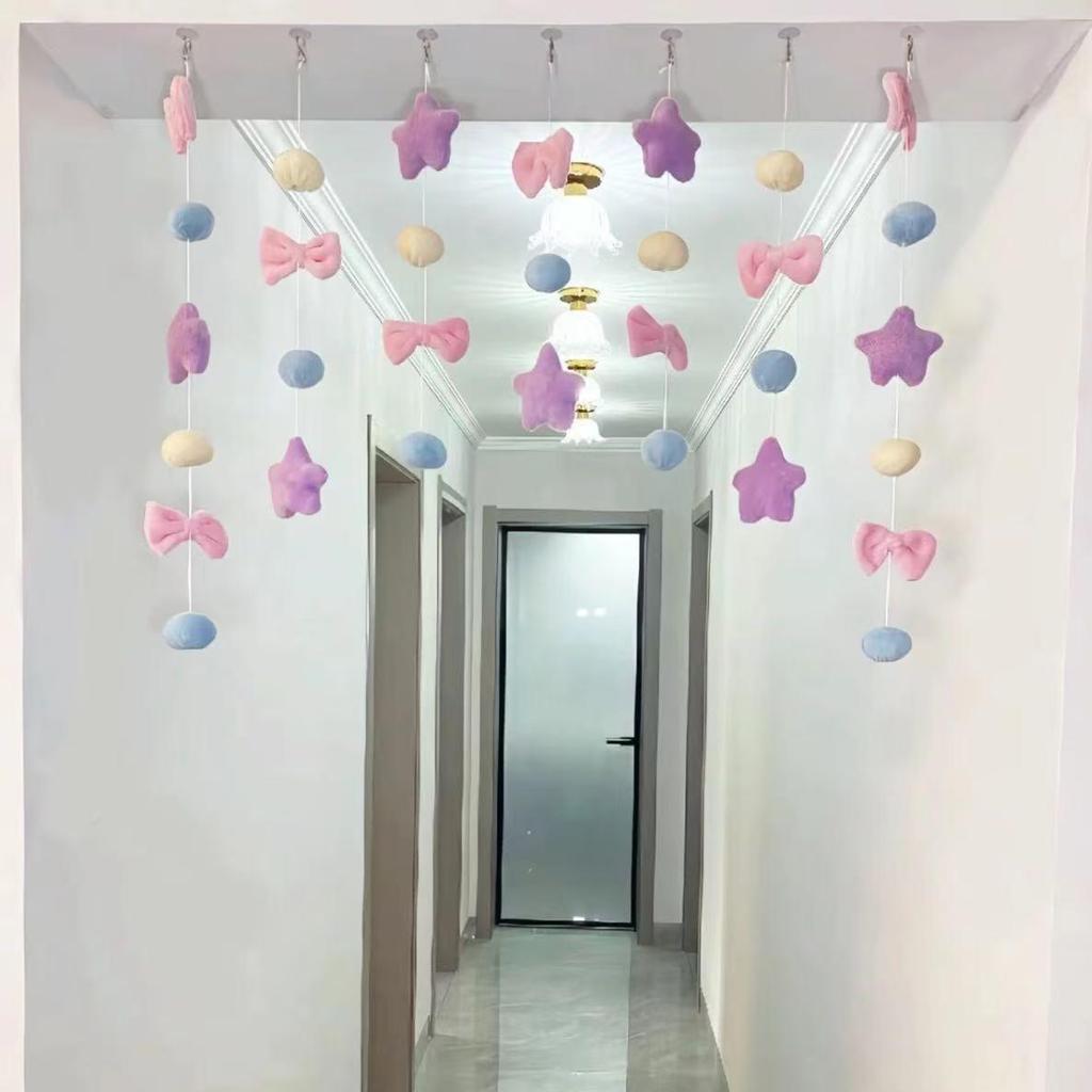 Children's Room Purple Planet 3D Door Curtain - No-Drill Hanging Wall Decoration