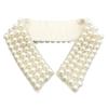 Elegant Imitation Pearls Accented Detachable Faux Collar Enhances Clothing Layers for Women Beaded Bib Choker Neckalce