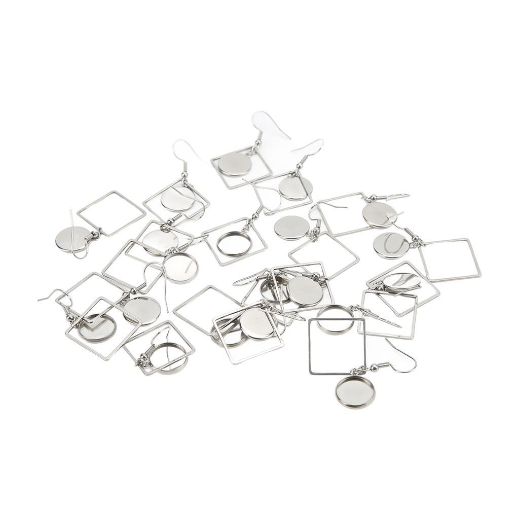 20PCS Earring Blanks Personality Hollow Out Stainless Steel DIY Earrings Trays for Jewelry Making DIY Craft