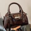 Burgunderrote Mini-Henkeltaschen für Damen Helles PU-Leder Einfarbige Schulter-Umhängetaschen 2026 Neueste Luxus-Designer-Handtasche