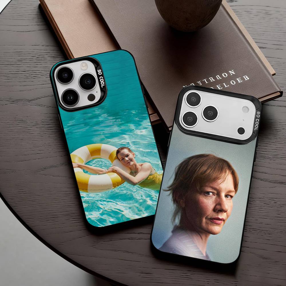 German Actress Sandra Huller Phone Case For iPhone17,16,15,14,13,12,11 Plus,Pro Max Candy Silver Plated Inside Cover