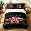 FC Spartak Moskau (19) 3-teiliges Set geeignet für Schlafzimmer weich und bequem ein ideales Geschenk für Familie und Freunde Enthält eine Bettdecke und zwei