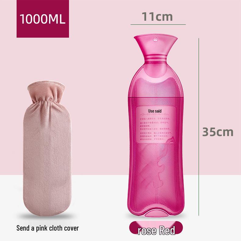 Große Heißwasserflasche für Bauch, Nacken und Rücken – Langes Streifendesign für die Wärmetherapie