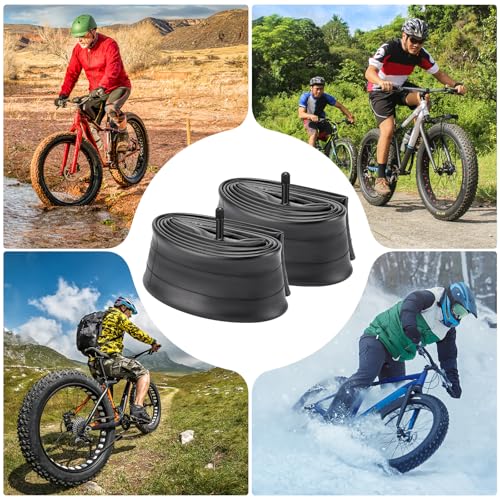 YunSCM 2-Pack 20x4.0 Tubes, 32mm Wall, Schrader Valve, 20x4.0/4.5 Bicycle Tubes, Compatible with 20x4.0/20x4 1/4/20x4.5 Electric Bikes, Fat Bikes, and