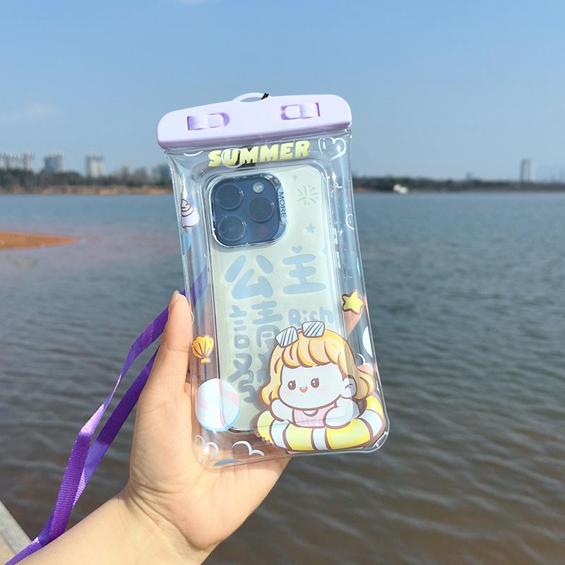 

Waterproof Cartoon Phone Bag with Airbag Floating Protection for Camping & Swimming