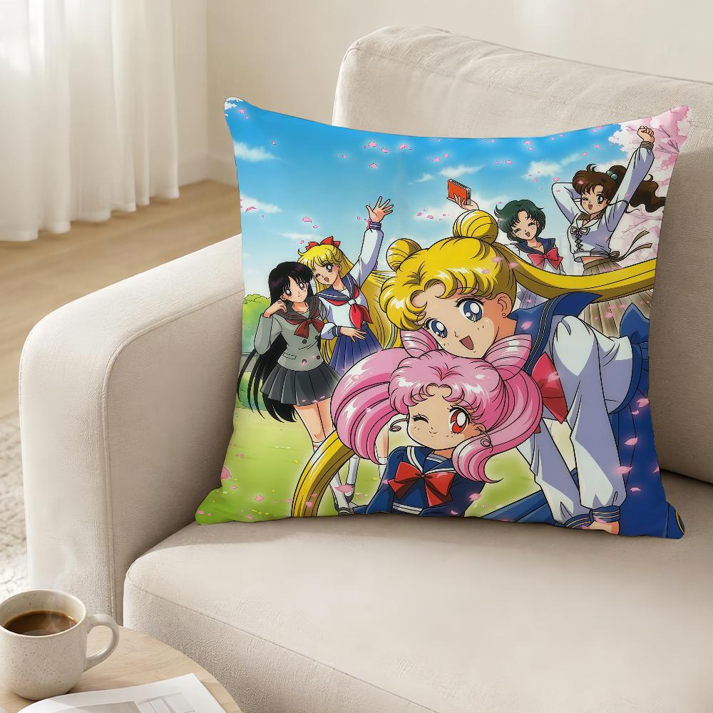 Comic Ssailor Mmoon Cushion Cover Antidustmite Sofa Cushion Decorative Office Cover Lounge Area Indoor Outdoor Use