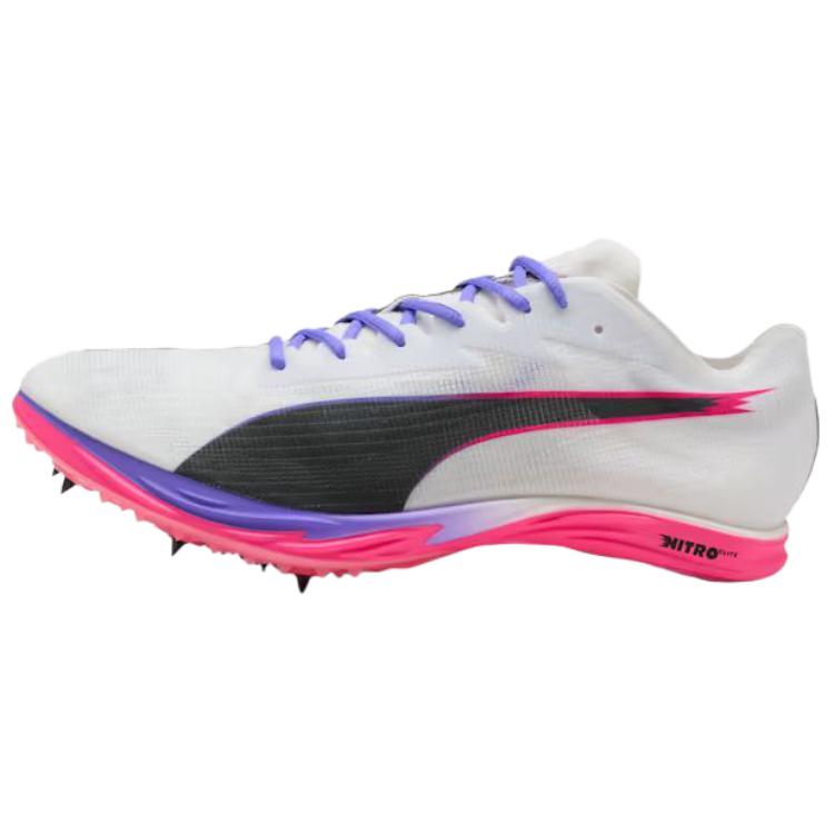 Puma EvoSPEED Nitro Elite 3 Mid Distance White Fluro Pink Unisex Sneakers Puma-White Puma-Black Fluro-Pink-Pes 312637-01