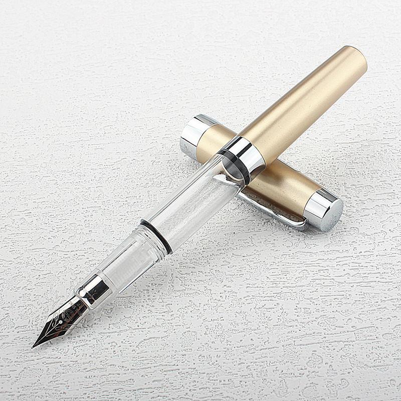 Large Capacity Transparent Fountain Pen with Push-Type Ink Converter for Students and Business Calligraphy