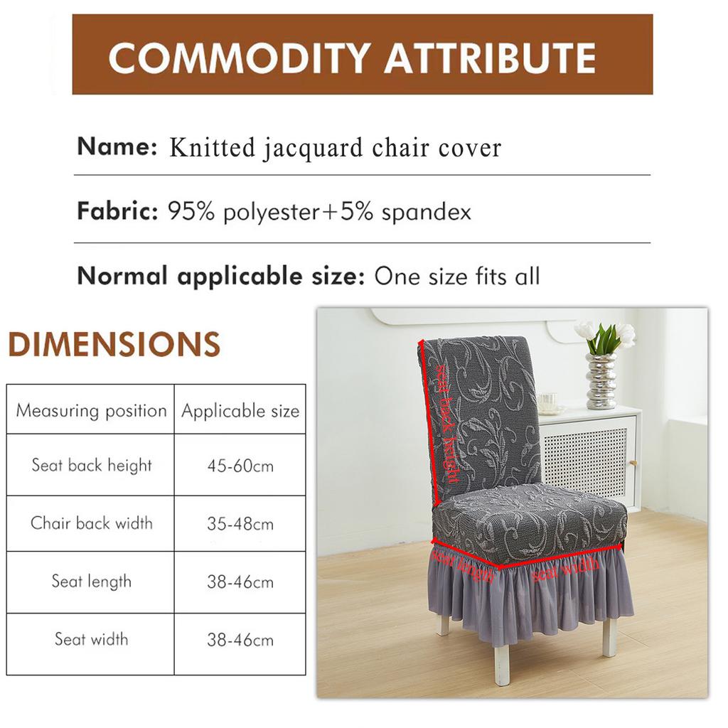 Knitted Jacquard Dining Chair Cover All-inclusive Elastic Skirt Chair Cover Universal Three-dimensional Dust-proof