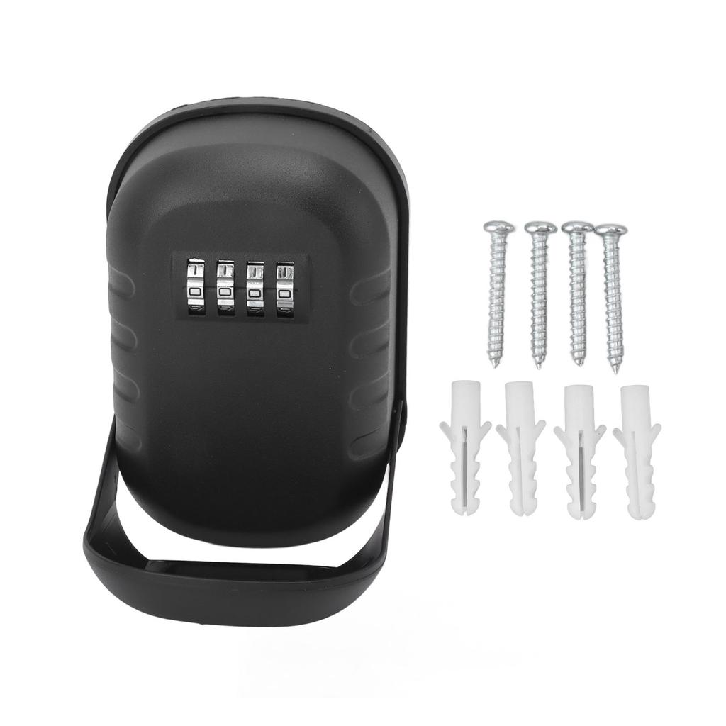 Key Lock Box Safe Security Wall Mounted Waterproof Password Combination Lock Storage Box for House Key Matte Black