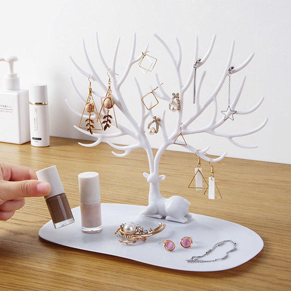 Tree Shape Deer Tray Hanger Ring Display Tools Jewelry Display Rack Jewelry Organizer Ornament