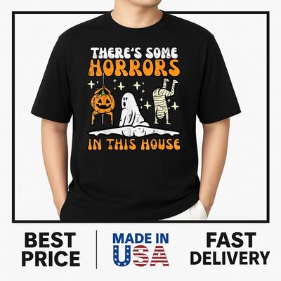 Il y a des Horreurs Dans Cette Maison T-shirt Halloween Drôle T-shirt Unisexe TENDANCE