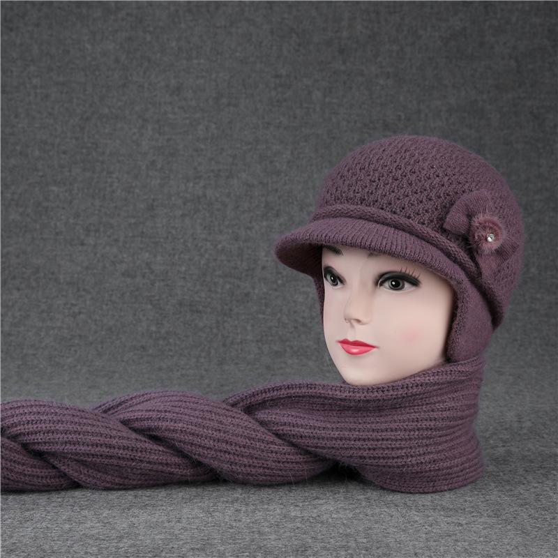 Hat Ladies Ear Protector Warm Wool Hat Winter Grandma Fleece Cold Hat