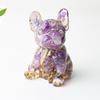 Modern Resin Dog Decor With Blue Lace Agate And Carnelian For Living Room Or Office Space