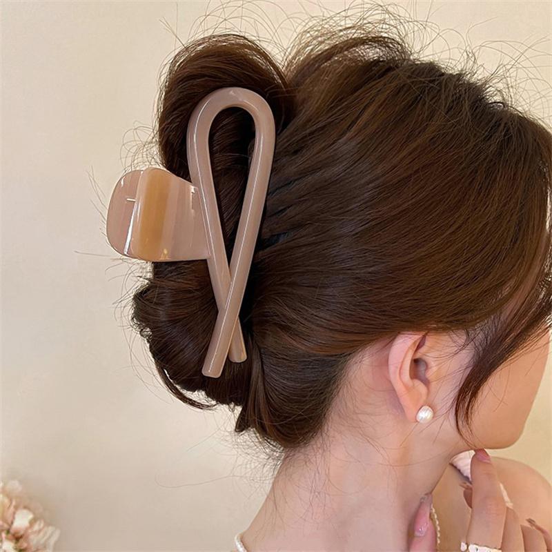 Simple Large Crab Hair Claw Clips Women Girls Solid Color Acrylic Ponytail Hair Clamps Barrettes Hairpins Hair Accessories