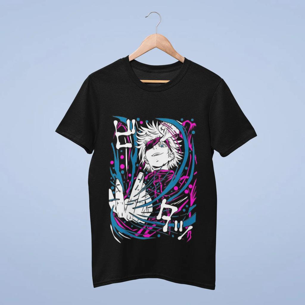 Anime Jujutsu Kaisen Satoru Gojo Graphic TShirt 100Cotton Oversized Shirt unisex Y2k Unisex Short Sleeve ONeck Selling Popular