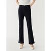 JUZUI Elegant Gold Thread Slim Flared Denim Trousers for Women