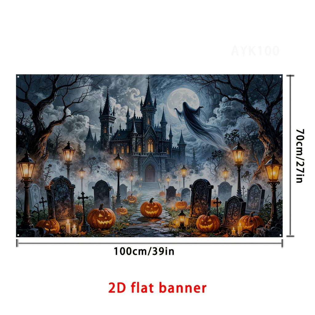 2D flat party banner 1pc Halloween decoration banner Halloween happy hanging decoration background clothzyc