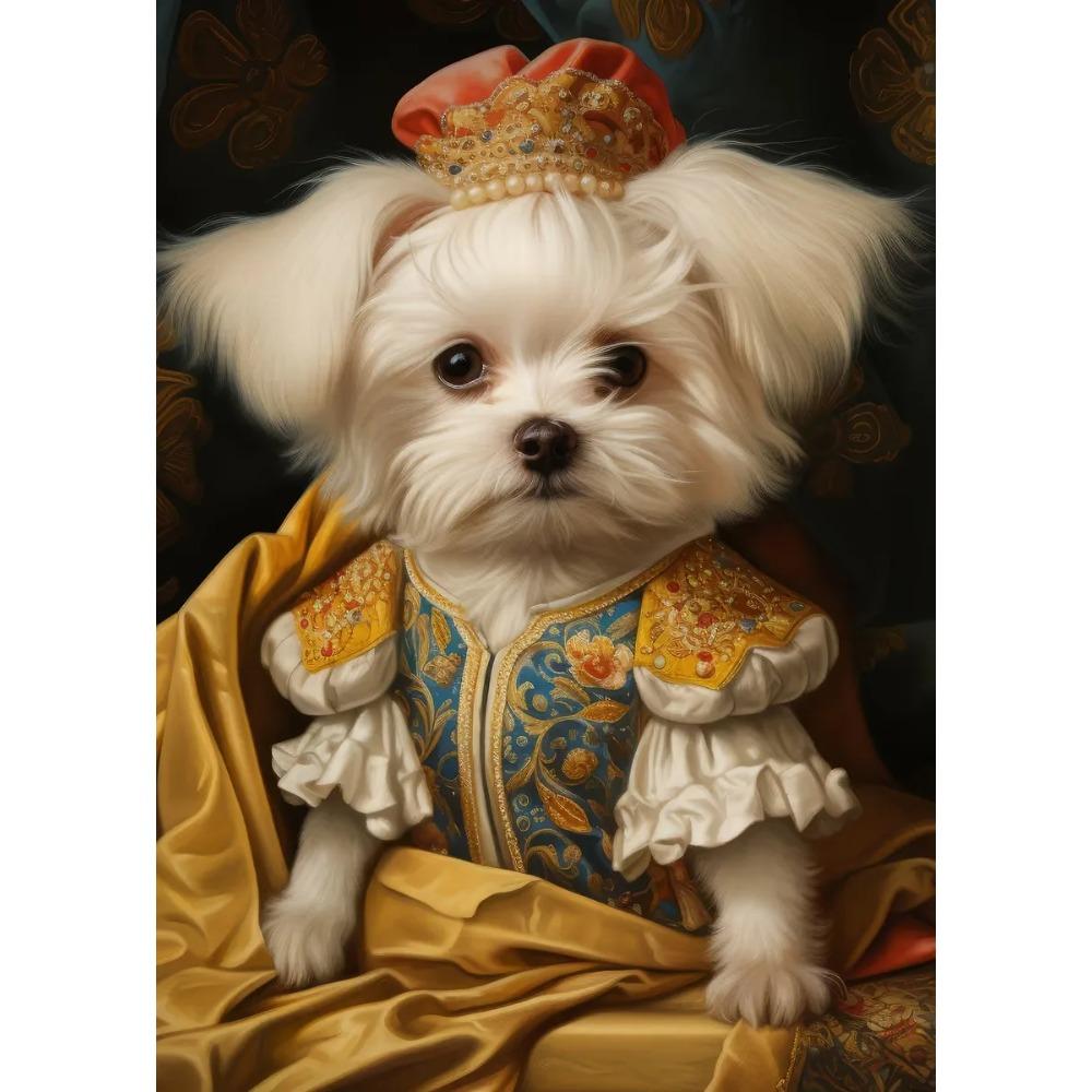 Interesting Gorgeous Dog Holding Book Reading Poster Aclassical Pet Artwork Prints Canvas Painting Wall Pictures Classroom Decor