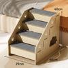 Eco-Friendly Wooden Pet Stairs - Dog Steps with Anti-Slip Diamond Treads & Adjustable Height for Beds/Couches